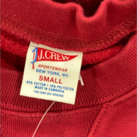 NWT J. Crew Sportswear Crewneck Mens Size S Sweatshirt Burgundy(Heritage Fleece) - Picture 3 of 11